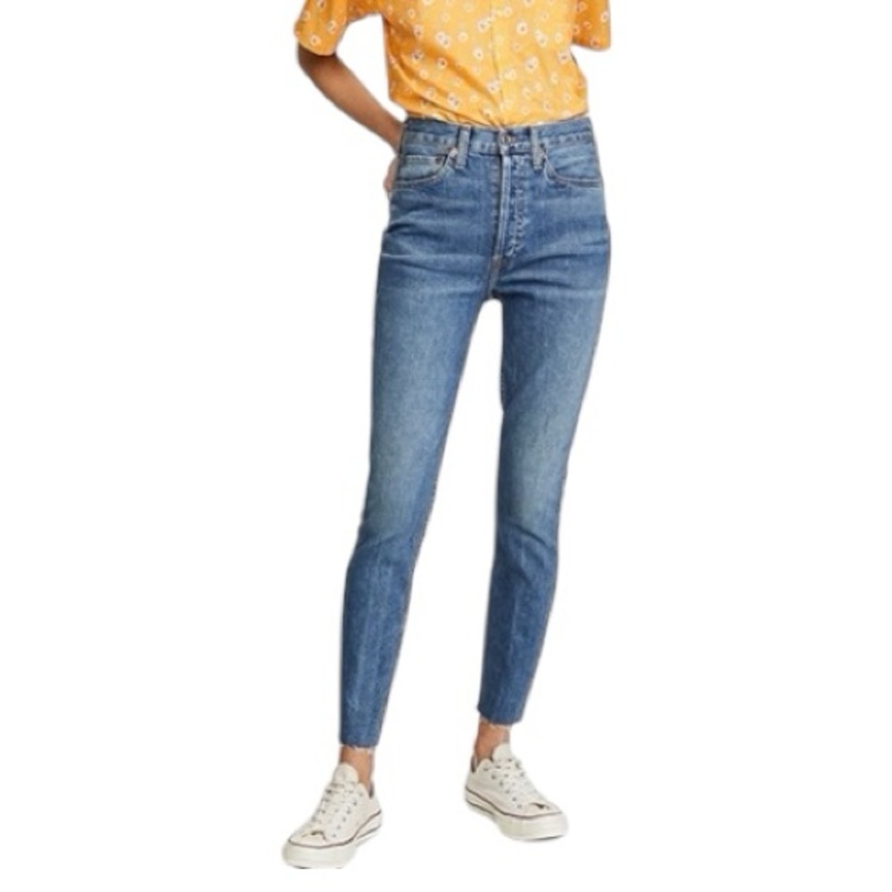 ♥️RE/DONE Originals Skinny Jeans Raw Hem Cotton | Size 27